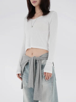 Babin V-neck Ribbed Long Sleeve