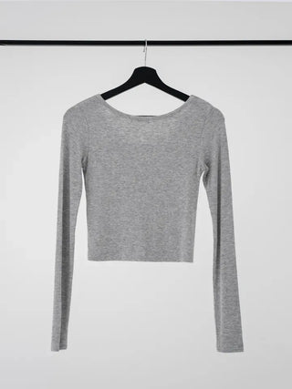 Babin V-neck Ribbed Long Sleeve