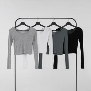 Babin V-neck Ribbed Long Sleeve