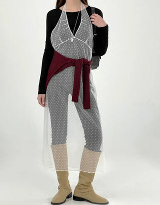 Puny See-through Dot Layered Dress