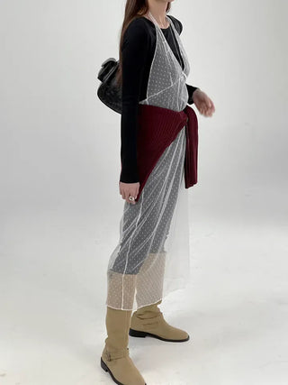 Puny See-through Dot Layered Dress
