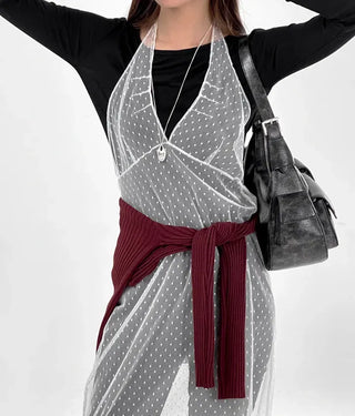 Puny See-through Dot Layered Dress