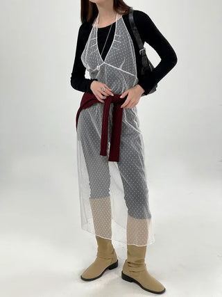 Puny See-through Dot Layered Dress