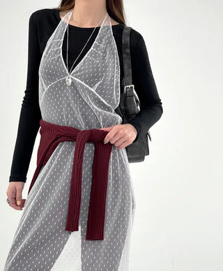 Puny See-through Dot Layered Dress
