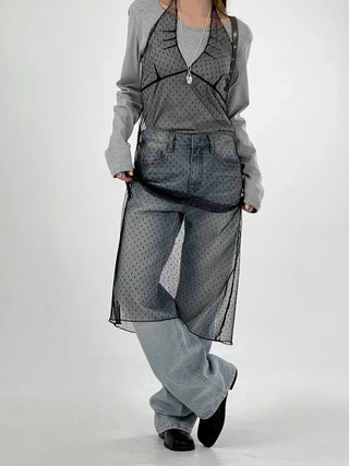 Puny See-through Dot Layered Dress