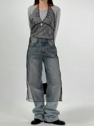 Puny See-through Dot Layered Dress