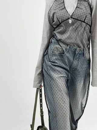 Puny See-through Dot Layered Dress