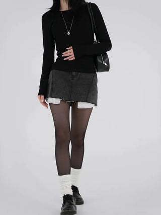 Mirabelle Inner Pocket Denim Mini Skirt