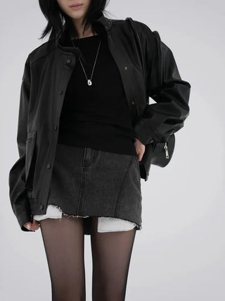 Mirabelle Inner Pocket Denim Mini Skirt