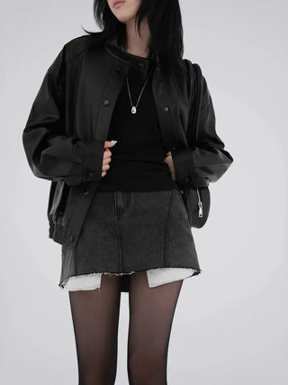 Mirabelle Inner Pocket Denim Mini Skirt