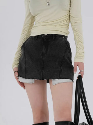 Mirabelle Inner Pocket Denim Mini Skirt
