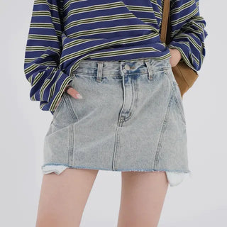 Mirabelle Inner Pocket Denim Mini Skirt
