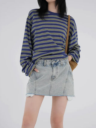 Mirabelle Inner Pocket Denim Mini Skirt