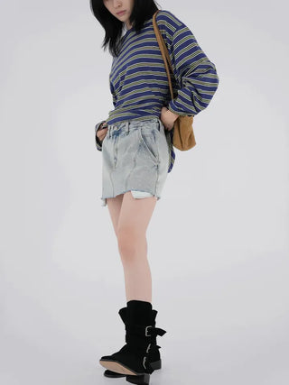 Mirabelle Inner Pocket Denim Mini Skirt