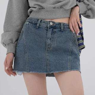 Mirabelle Inner Pocket Denim Mini Skirt