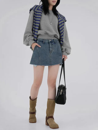 Mirabelle Inner Pocket Denim Mini Skirt