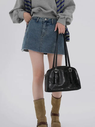 Mirabelle Inner Pocket Denim Mini Skirt