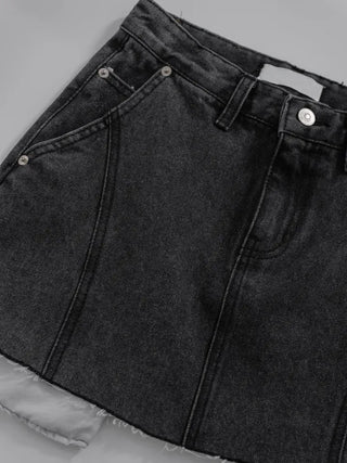 Mirabelle Inner Pocket Denim Mini Skirt