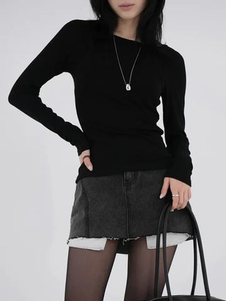 Mirabelle Inner Pocket Denim Mini Skirt