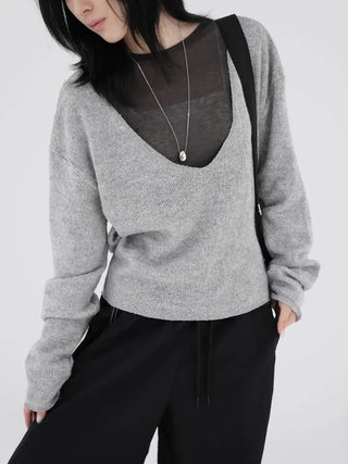 Raon Deep V-Neck Knit