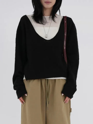 Raon Deep V-Neck Knit
