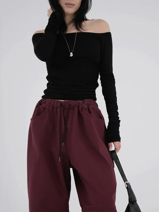 Ohi Off-shoulder Shirred Tee