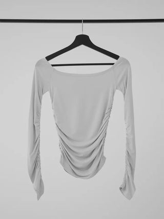 Ohi Off-shoulder Shirred Tee
