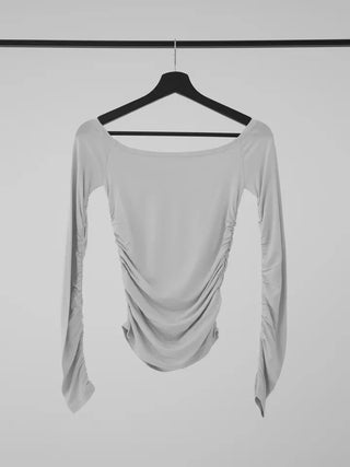Ohi Off-shoulder Shirred Tee