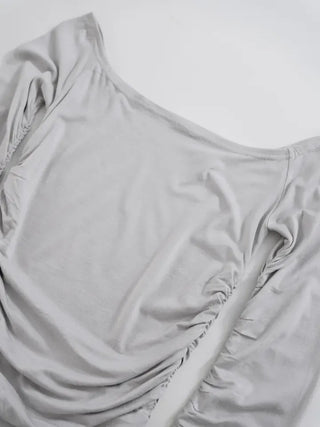 Ohi Off-shoulder Shirred Tee