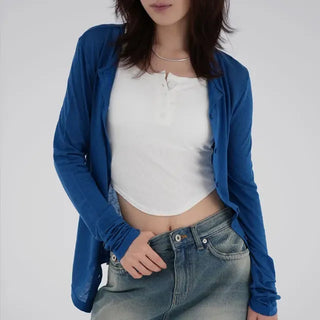 Senni Soft See-through Daily Summer/Autumn Transitional Cardigan
