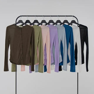 Senni Soft See-through Daily Summer/Autumn Transitional Cardigan
