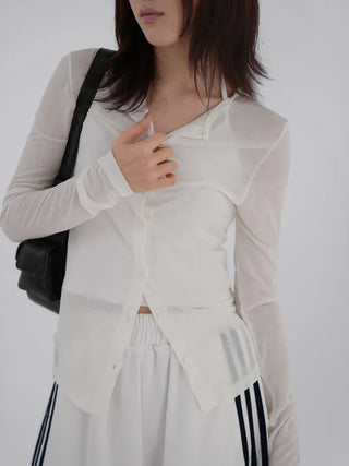 Senni Soft See-through Daily Summer/Autumn Transitional Cardigan