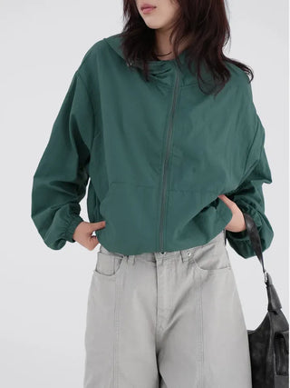 Nona Crop Hooded Windbreaker