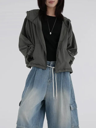 Nona Crop Hooded Windbreaker