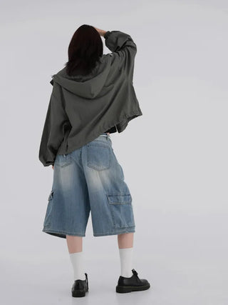 Nona Crop Hooded Windbreaker