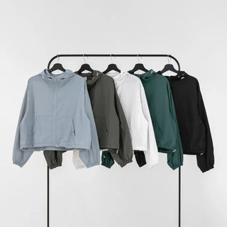 Nona Crop Hooded Windbreaker