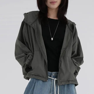 Nona Crop Hooded Windbreaker