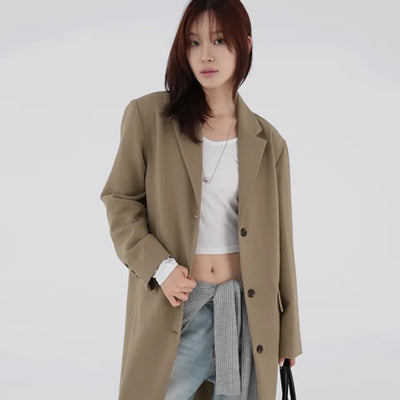Balming back slit long coat