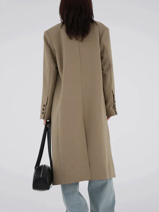 Balming back slit long coat