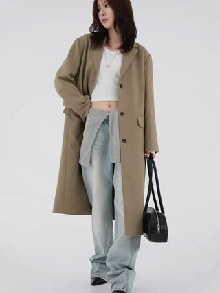 Balming back slit long coat