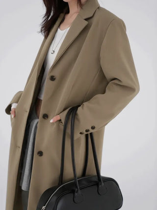 Balming back slit long coat