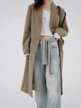 Balming back slit long coat