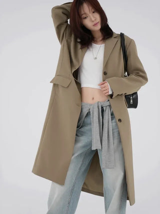 Balming back slit long coat