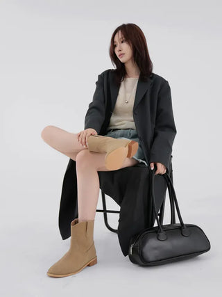 Balming back slit long coat