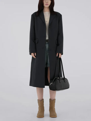 Balming back slit long coat