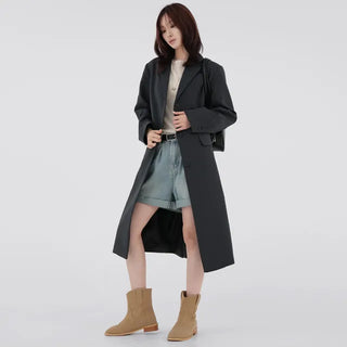 Balming back slit long coat