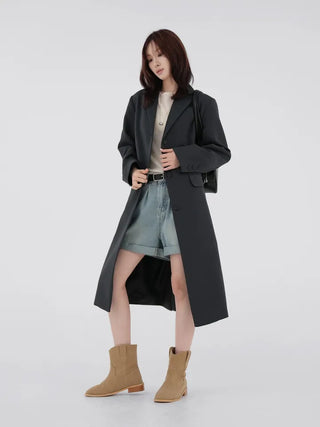 Balming back slit long coat