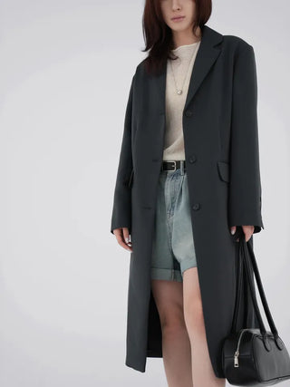 Balming back slit long coat