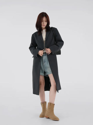 Balming back slit long coat