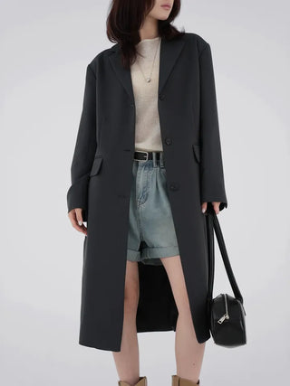 Balming back slit long coat